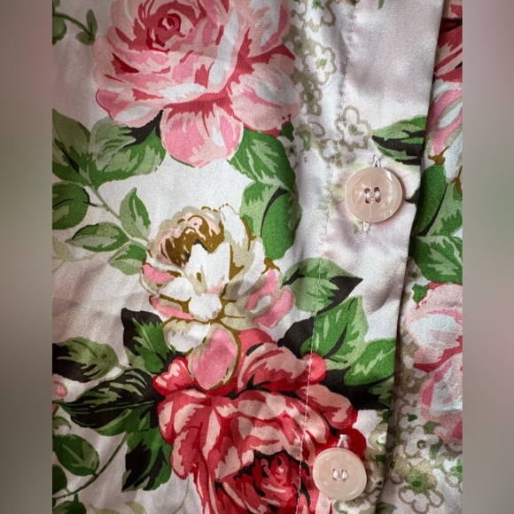 Adonna Pink Floral Satin Pajamas Size Small - Picture 3 of 10
